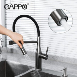 Змішувач для кухні з гнучким виливом Gappo G4398-51 №2