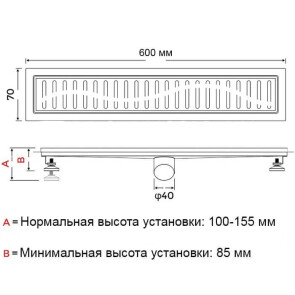 Душовий трап з нержавіючої сталі GAPPO G86007-3 №2