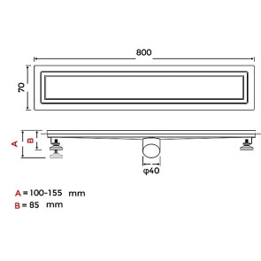 Душовий трап лінійний Gappo G88007-4 №2