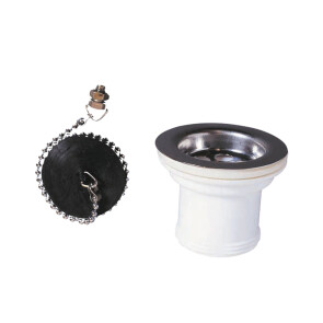 Клапан донний для кухонної мийки з пробкою на ланцюжку 1½" WIRQUIN №1