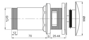 Клапан донний для раковини Click-Clack з переливом 1¼" 100-119мм WIRQUIN №4