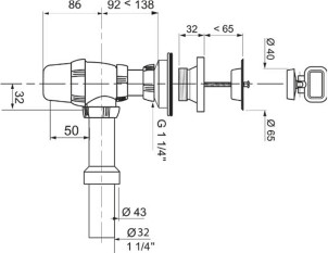 Сифон для раковини з пробкою на ланцюжку 1¼"×Ø32 мм WIRQUIN №10