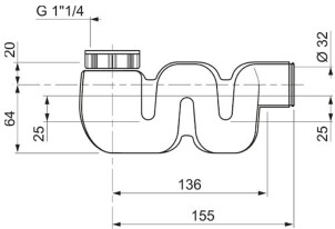 Сифон для раковины Compact 1¼"×Ø32мм WIRQUIN №5