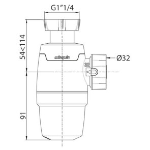 Сифон для раковины Neo 1¼"×Ø32мм WIRQUIN №7
