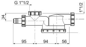 Сифон для кухонной мойки Espace 1½"×Ø40мм WIRQUIN №6