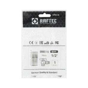 Кран кульовий Raftec BLACK DN15 ВЗ 1/2' метелик №4