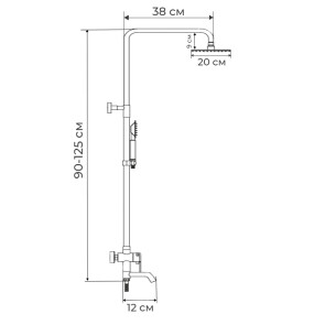 Душевая колонна со смесителем ZERIX LR72401 (нерж. сталь) (LL1027) №3