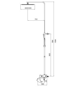 Душова колона із змішувачем KOER KB-56007-01 (Колір хром) (KR3460) №2