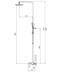 Душова колона із змішувачем водоспад KOER KB-58007-01 (Колір хром) (KR3462) №2