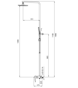 Душова колона із змішувачем водоспад KOER KB-58007-05 (Колір чорний) (KR3463) №2