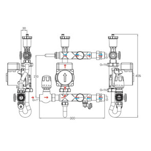 Смесительный узел KOER KR.S1022 (без байпаса) 1" НР SUS304 (KR2956) №4