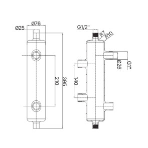 Гідрострілка KOER KR.S1031 2/2 (з воздухоотвод. І дренаж. краном) 1"НР SUS304 (KR2958 №4