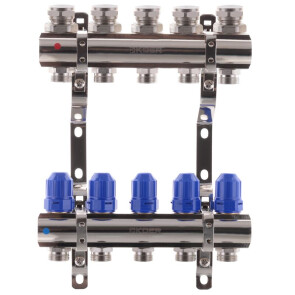 Коллекторный блок с термостатич. клапанами KOER KR.1100-05 1"x5 WAYS (KR2631) №1