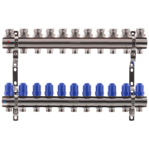 Коллекторный блок с термостатическими клапанами KOER KR.1100-11 1"x11 WAYS (KR2637) №1