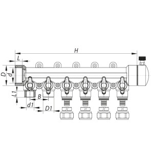 Колектор розподільний 6-way з фітингом (40x20) PPR KOER K0194.PRO (KP2559) №3