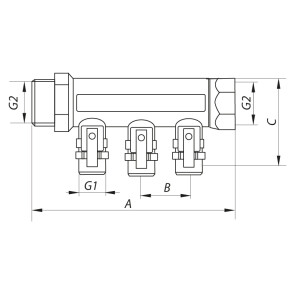 Коллектор с шаровыми кранами и фитингом KOER KR.1125-2 3/4"x2 WAYS (KR2835) №3