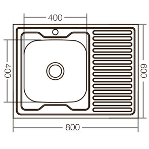 Кухонна мийка накладна ZERIX Z8060L-04-160E (satin) (ZX1618) №3