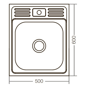 Кухонна мийка накладна ZERIXZ5060-06-160E (satin) (ZX1611) №2