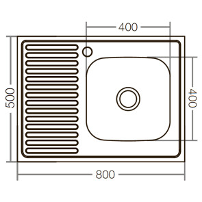 Кухонна мийка накладна ZERIX Z8050R-06-160E (satin) (ZX1613) №3