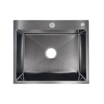 Кухонная мойка H6050B PVD встроенная 3.0/0.8 мм Brush, 600х500/215 мм, Black Lidz