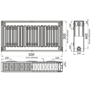 Радіатор сталевий панельний OPTIMUM 22 бок 500x500 №4