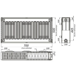 Радіатор сталевий панельний OPTIMUM 22 бок 500x700 №2