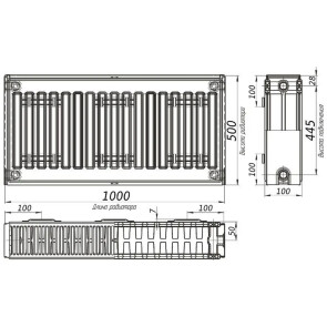 Радіатор сталевий панельний OPTIMUM 22 бок 500x1000 №5