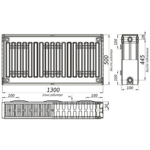 Радіатор сталевий панельний OPTIMUM 22 бок 500x1300 №3