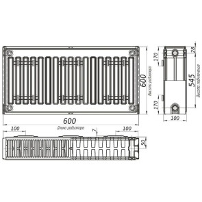Радиатор стальной панельный OPTIMUM 22 сторона 600x600 №4