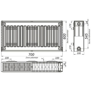 Радиатор стальной панельный OPTIMUM 22 сторона 600x700 №4