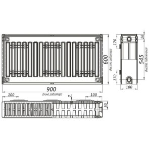 Радіатор сталевий панельний OPTIMUM 22 бок 600x900 №4