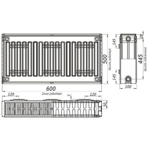 Радиатор стальной панельный KALDE 22 сторона 500x600 №6