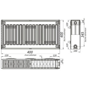 Радиатор стальной панельный KALDE 22 сторона 400x400 №6