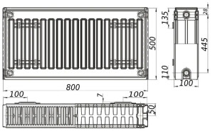 Радиатор стальной панельный KALITE 22 сторона 500x800 №3