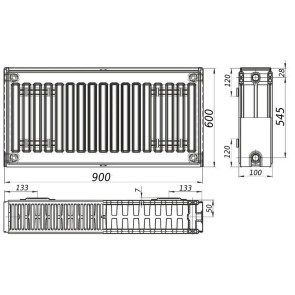 Радиатор стальной панельный KALITE 22 сторона 600x900 №2