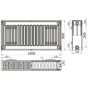 Радиатор стальной панельный KALITE 22 сторона 600х1000 №2