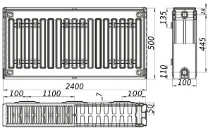 Радіатор сталевий панельний KALITE 22 бок 500х2400 №4