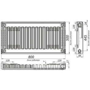 Радиатор стальной панельный KALITE 11 сторона 500x800 №2