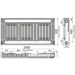 Радиатор стальной панельный KALITE 11 сторона 500х2000 №2