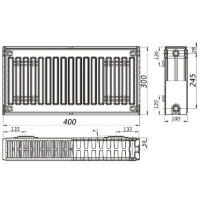 Радиатор стальной панельный KALITE 22 сторона 300x400 №2