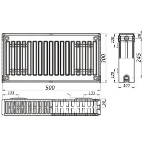 Радиатор стальной панельный KALITE 22 сторона 300x500 №2