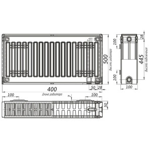 Радиатор стальной панельный OPTIMUM 22 низ/справа 500x400 (без INNER) №4