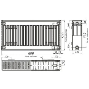 Радіатор сталевий панельний OPTIMUM 22 низ/справа 500x800 (без INNER) №4