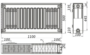 Радиатор стальной панельный KALITE 22 сторона 500х1100 №3