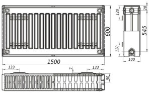 Радіатор сталевий панельний KALITE 22 бок 600х1500 №4