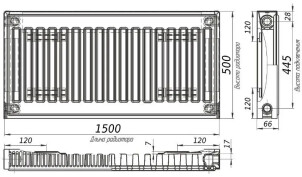 Радиатор стальной панельный KALITE 11 сторона 500х1500 №2
