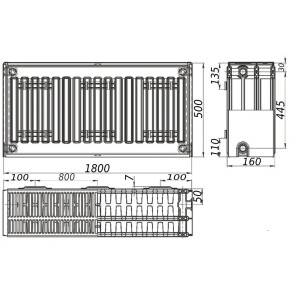 Радіатор сталевий панельний KALITE 33 бок 500x1800 №3
