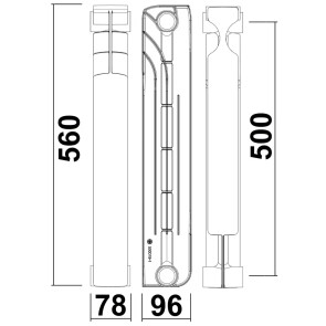 Радиатор биметаллический секционный GALLARDO BIPOWER 500/96 (кратно 10) №2