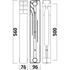 Радиатор биметаллический секционный GALLARDO BIHOT 500/96 (кратно 10) №8
