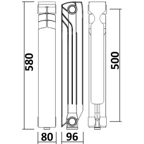 Радиатор алюминиевый секционный GALLARDO ALPOWER 500/96 (кратно 10) №9